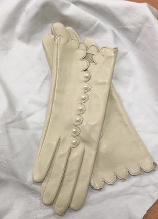 Рукавички жіночі без підкладки. розмір 6,5"/18 см. колір беж