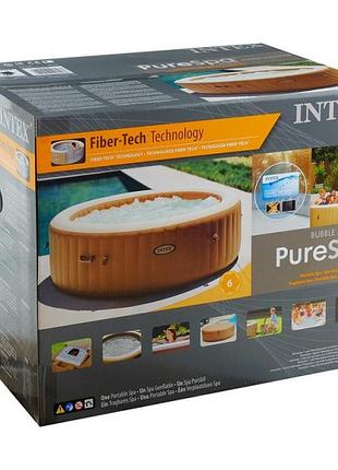 Надувной аэромассажный spa-бассейн (джакузи) intex 28428 (165/216х71 см, 6 человека, 1098 л) pure spa "bubble massage"