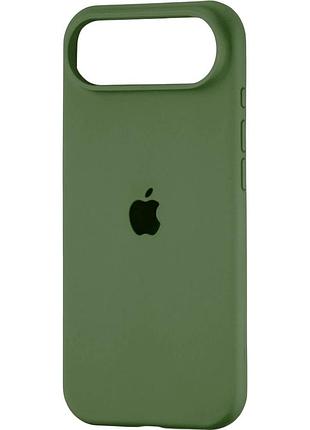 Чехол fiji silicone case для apple iphone 17 air бампер накладка soft touch с микрофиброй pinery green