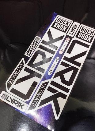Наклейки на вилку рок шок рок шок rock shox велосипед lyrik ultimate 2023 лирик белая основа черные буквы глянец