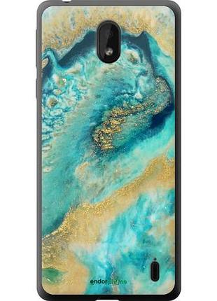 Чехол на nokia 1 plus green marble "4365u-1677-10746"