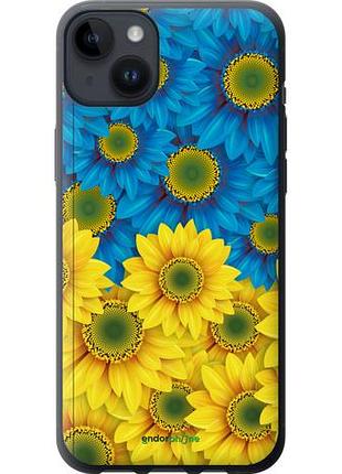 Чохол на iphone 14 plus жовто-блакитні квіти "1048u-2645-10746"