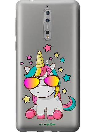 Чохол на nokia 8 єдиноріг в окулярах "4879u-1115-10746"