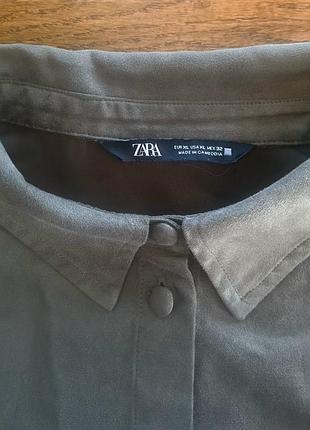 Распродажа на все!! костюм zara под замшу, цвет болотный, р. xl - 50 3