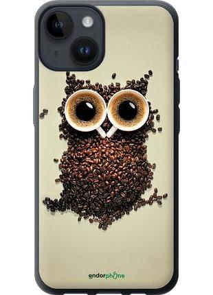 Чехол на iphone 14 сова из кофе "777u-2648-10746"