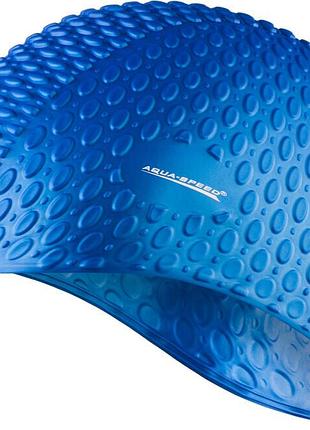 Силіконова шапочка aqua speed ​​bubble 102-01 блакитна з 3d малюнком