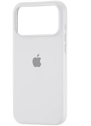 Чехол fiji silicone case для apple iphone 17 pro бампер накладка soft touch с микрофиброй white