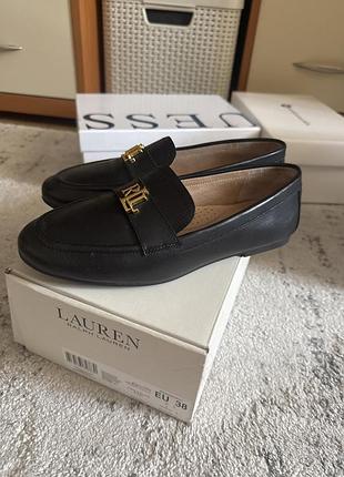 Туфлі мокасини чорні шкіряні lauren ralph lauren 38 розмір