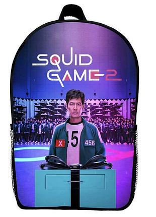 Рюкзак школьный игра в кальмара (school gear bag squid game 01) черный, 39 х 27 х 14 см