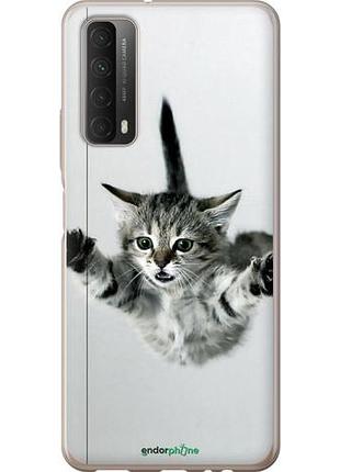 Чехол на huawei p smart 2021 летящий котёнок "2322u-2100-10746"
