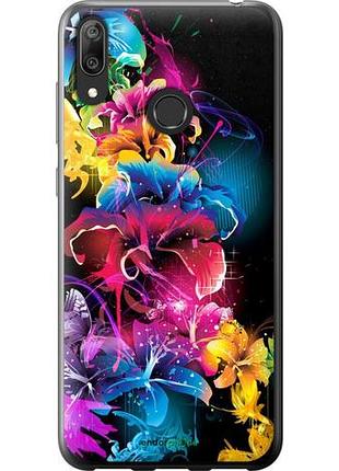 Чехол на huawei y7 2019 абстрактные цветы "511u-1638-10746"