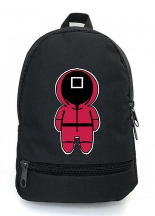Рюкзак школьный игра в кальмара school bag big (squid game - 02) черный (43 х 30 х 17 см)