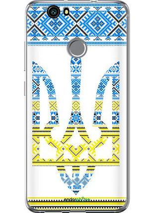 Чехол на huawei nova герб - вышиванка желто-голубая "1197u-439-10746"