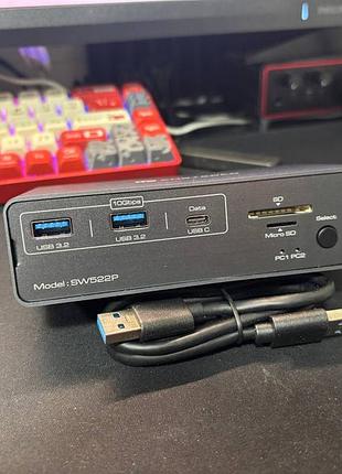 Kvm-переключатель sw522p 4k 10гбіт/с два монітори док-станція