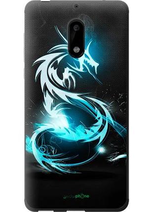 Чохол на nokia 6 біло-блакитний вогненний дракон "113u-898-10746"