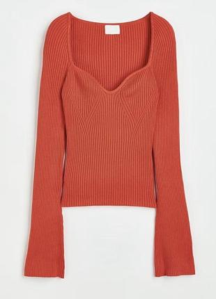 Лонгслів у рубчик h&m
