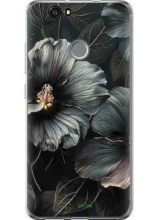 Чехол на huawei nova черные цветы "6031u-439-10746"