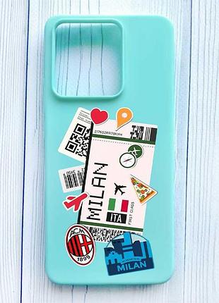Матовый бирюзовый чехол на xiaomi redmi note 13 pro 4g путешествия. италия (принт 325)