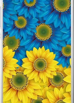 Чехол на huawei ascend p8 жёлто-голубые цветы "1048u-123-10746"