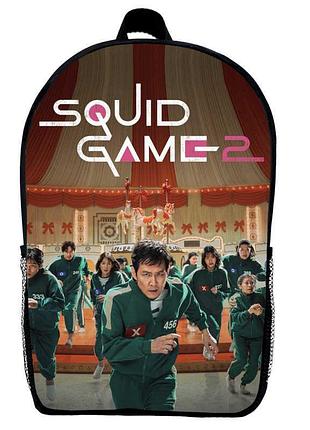 Рюкзак школьный игра в кальмара (school gear bag squid game 05) черный, 39 х 27 х 14 см