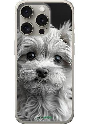 Чехол на iphone 15 pro мальтипу на чорном фоне "6156u-3096-10746"