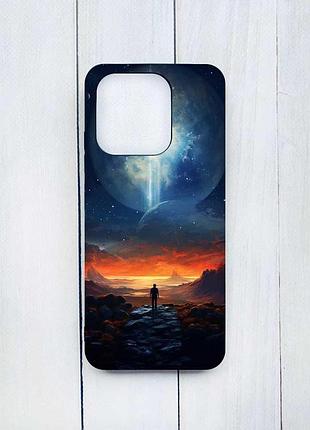 Матовий чорний чохол на xiaomi redmi note 13 pro 5g космос (принт 247)