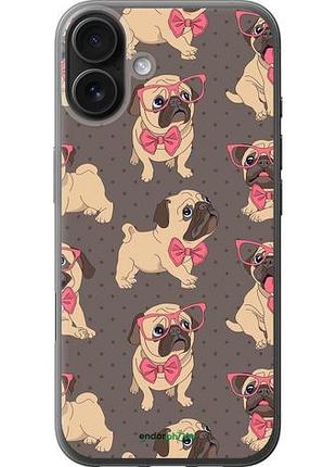 Чехол на iphone 16 plus мопсики 2 "4362u-3714-10746"
