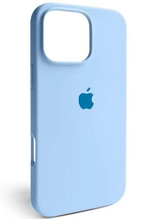 Чохол fiji silicone case для apple iphone 16 pro max бампер накладка soft touch з мікрофіброю sky blue