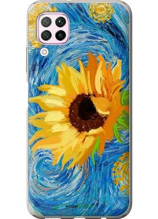 Чехол на huawei nova 6se цветы желто-голубые "5308u-1823-10746"
