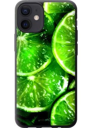 Чехол на iphone 12 mini зелёные дольки лимона "852u-2071-10746"