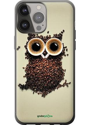 Чехол на iphone 13 pro max сова из кофе "777u-2371-10746"