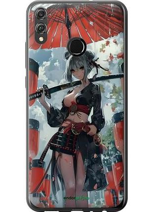 Чехол на huawei honor 8x гейша-воин "6124u-1596-10746"