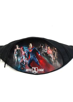 Поясная сумка бананка лига справедливости (justice league gb 04) gear bag черная
