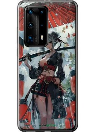 Чехол на huawei p40 pro plus гейша-воин "6124u-1917-10746"