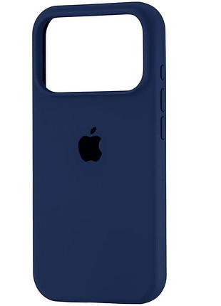 Чохол fiji silicone case для apple iphone 17 pro max бампер накладка soft touch з мікрофіброю navy blue