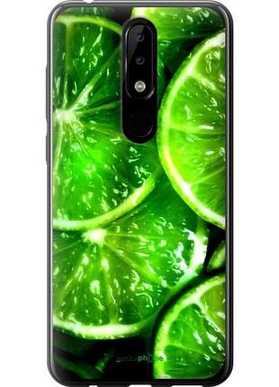 Чехол на nokia 5.1 plus зелёные дольки лимона "852u-1543-10746"