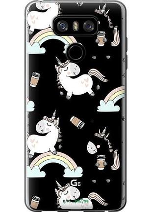 Чехол на lg g6 единорог и кофе "4661u-836-10746"