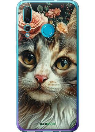 Чехол на huawei nova 4 cats and flowers "6069u-1632-10746"
