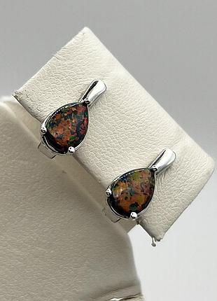 Сережки срібні з чорним опалом 3,73 г