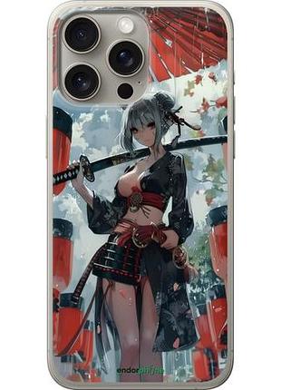 Чехол на iphone 15 pro max гейша-воин "6124u-3098-10746"
