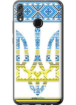 Чехол на huawei honor 8x герб - вышиванка желто-голубая "1197u-1596-10746"