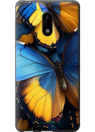 Чохол на nokia 6 жовто-блакитні метелики "6046u-898-10746"