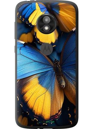 Чехол на motorola moto e5 play желто-голубые бабочки "6046u-1429-10746"