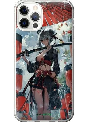 Чехол на iphone 12 pro гейша-воин "6124u-2052-10746"