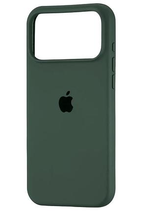 Чохол fiji silicone case для apple iphone 17 pro max бампер накладка soft touch з мікрофіброю dark olive