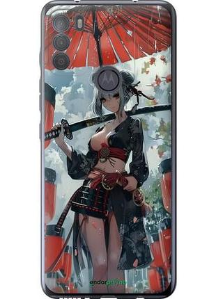 Чехол на motorola g50 гейша-воин "6124u-2354-10746"