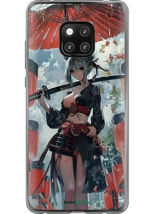 Чехол на huawei mate 20 pro гейша-воин "6124u-1567-10746"