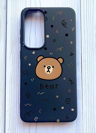 Матовий чорний чохол на samsung galaxy s24 ведмедик (принт 76)