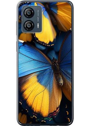 Чехол на motorola moto g53 желто-голубые бабочки "6046u-3047-10746"