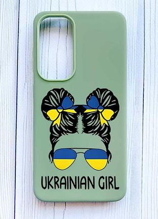 Матовый оливковый чехол на samsung galaxy s24 украинская девушка (принт 113)